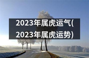 2023年属虎运气(2023年属虎运势)