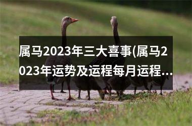 属马2023年三大喜事(属马2023年运势及运程每月运程详解)