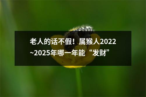 老人的话不假！属猴人2022~2025年哪一年能“发财”