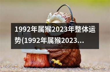 1992年属猴2023年整体运势(1992年属猴2023年运势及运程)