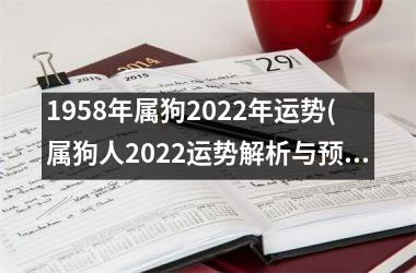 1958年属狗2022年运势(属狗人2022运势解析与预测)
