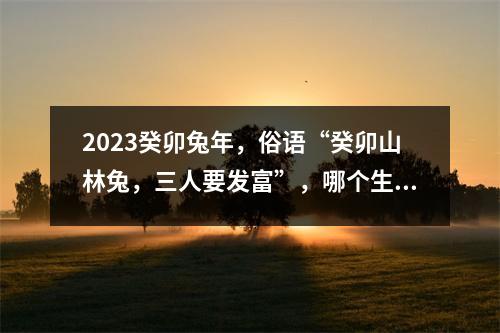 2023癸卯兔年，俗语“癸卯山林兔，三人要发富”，哪个生肖要发富